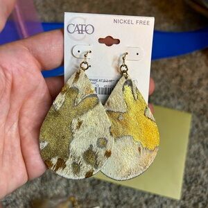 Cato cow hide boho country girl earrings